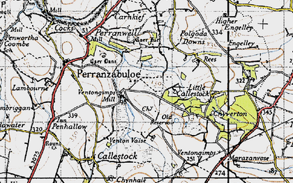 Old map of Ventongimps in 1946