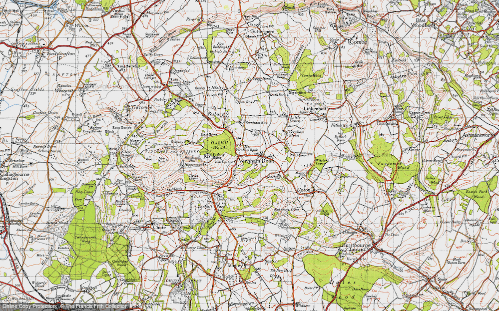 Old Map of Vernham Bank, 1945 in 1945