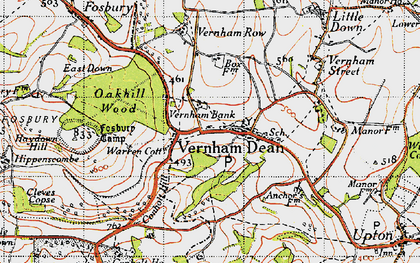 Old map of Conholt Ho in 1945