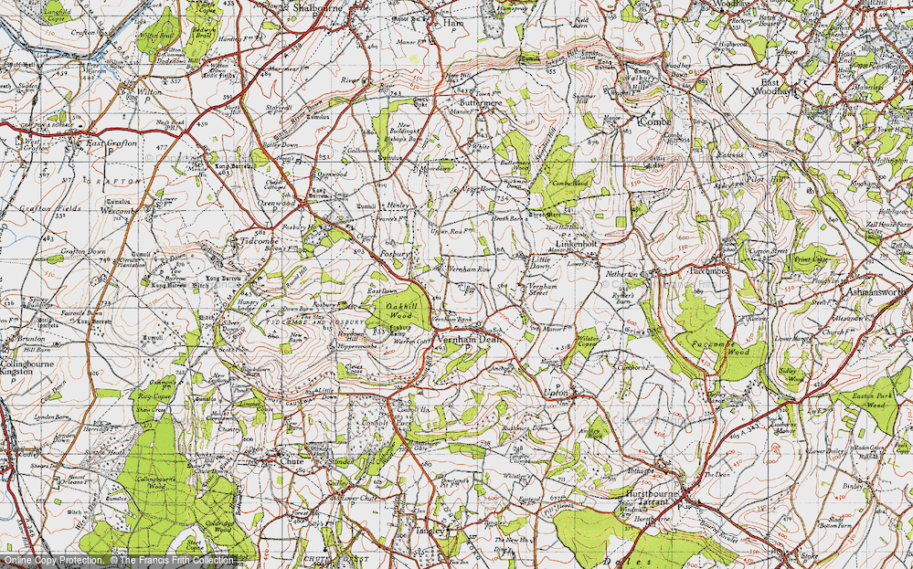 Old Map of Vernham Row, 1945 in 1945