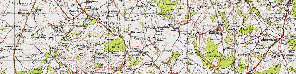 Old map of Vernham Street in 1945