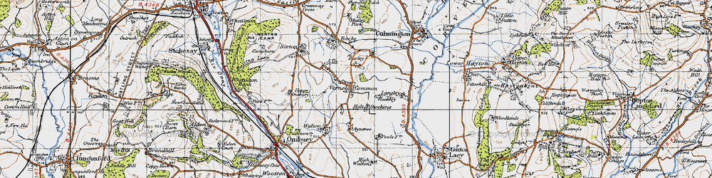 Old map of Vernolds Common in 1947