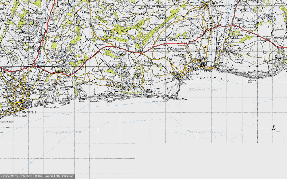 Old Map of Historic Map covering Woodhead in 1946