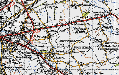 Old map of Vicarscross in 1947