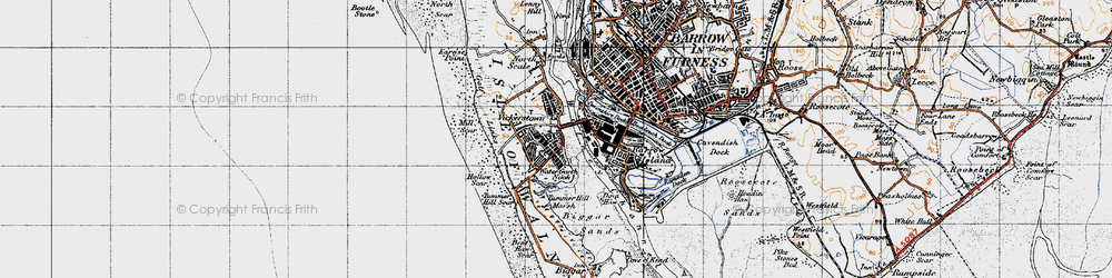 Old map of Barrow Island in 1947