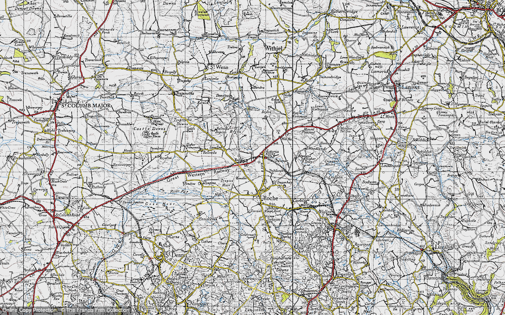 Old Map of Historic Map covering Lane End in 1946