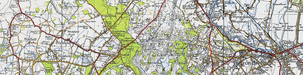 Old map of Windsor Great Park in 1940