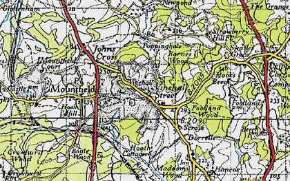 Old map of Battle Wood in 1940