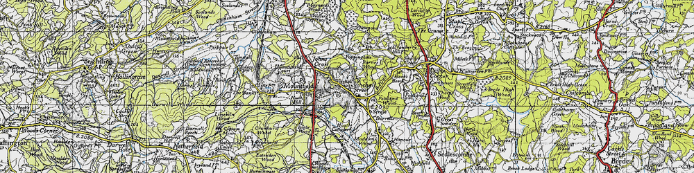 Old map of Barne's Wood in 1940