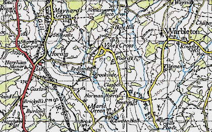 Old map of Vines Cross in 1940