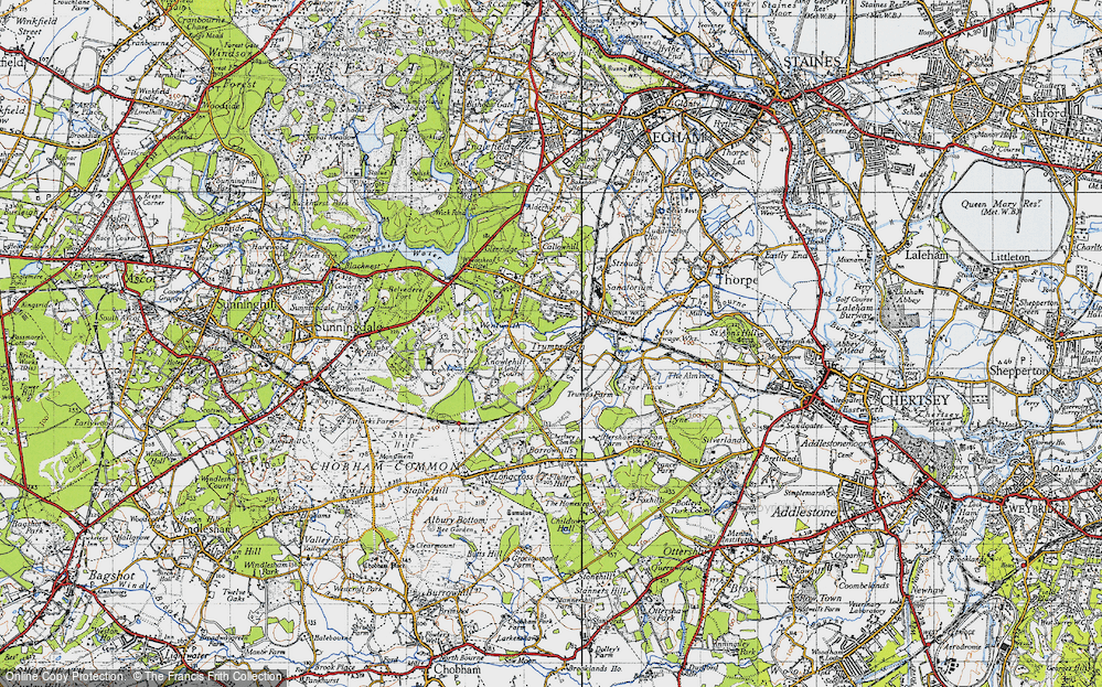 Old Map of Virginia Water, 1940 in 1940