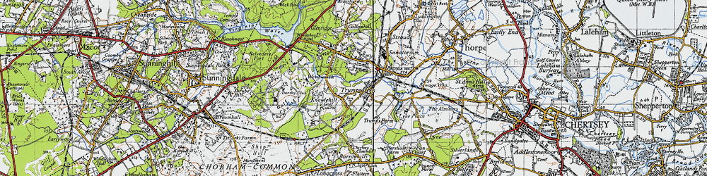 Old map of Virginia Water in 1940