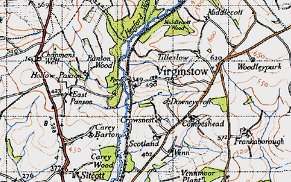 Old map of Virginstow in 1946