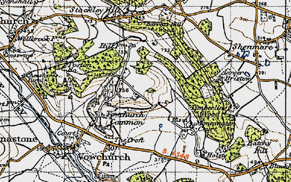 Old map of Barrett's Hill Wood in 1947