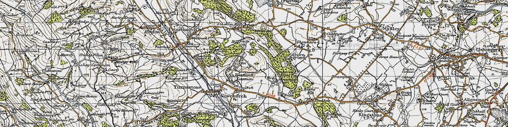 Old map of Barrett's Hill Wood in 1947