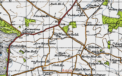 Old map of Wackerfield in 1947