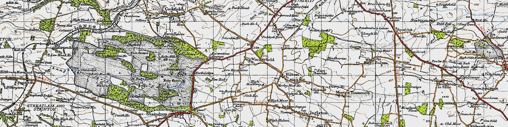 Old map of Wackerfield in 1947