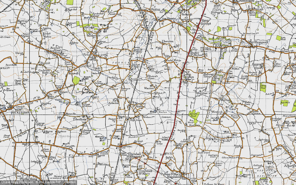 Old Map of Wacton, 1946 in 1946