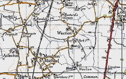 Old map of Wacton in 1946