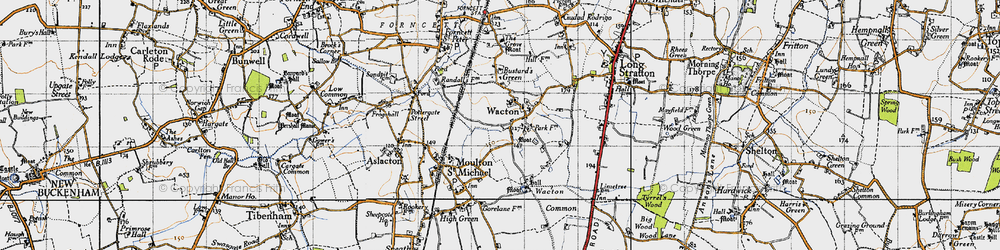 Old map of Wacton in 1946