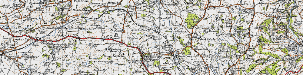 Old map of Wacton in 1947