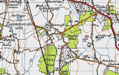 Old map of Wadborough in 1946