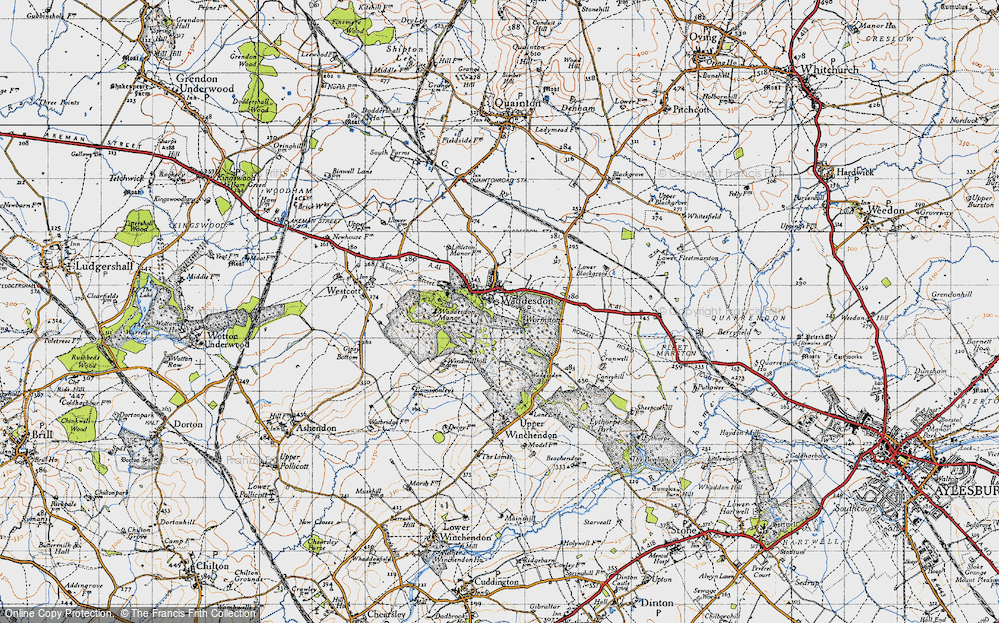 Old Map of Historic Map covering Fleet Marston Fm in 1946