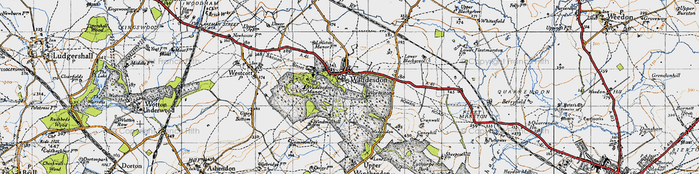 Old map of Waddesdon in 1946