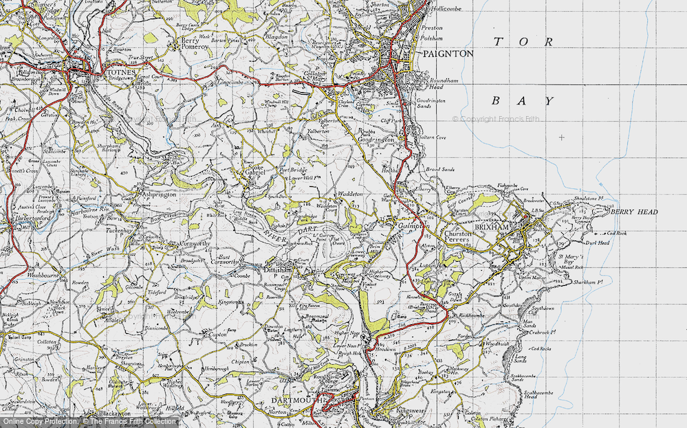 Old Map of Waddeton, 1946 in 1946