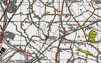 Old map of Waddicar in 1947