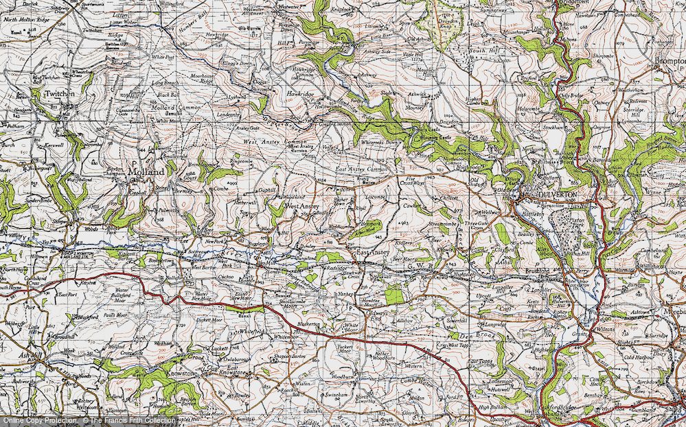 Old Map of Historic Map covering Anstey Barrow in 1946