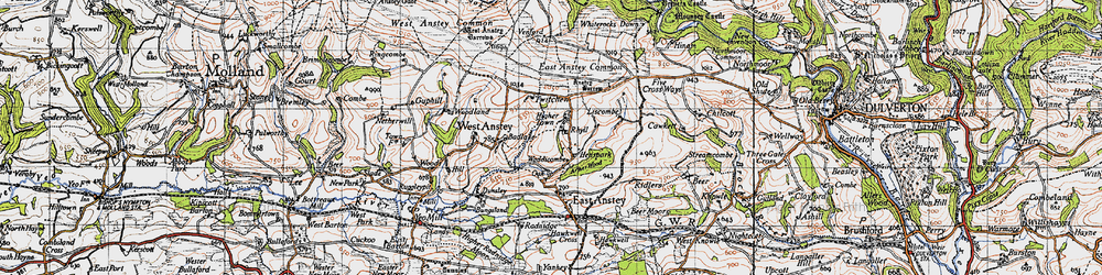 Old map of Anstey Barrow in 1946