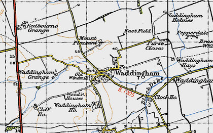 Old map of Waddingham in 1947