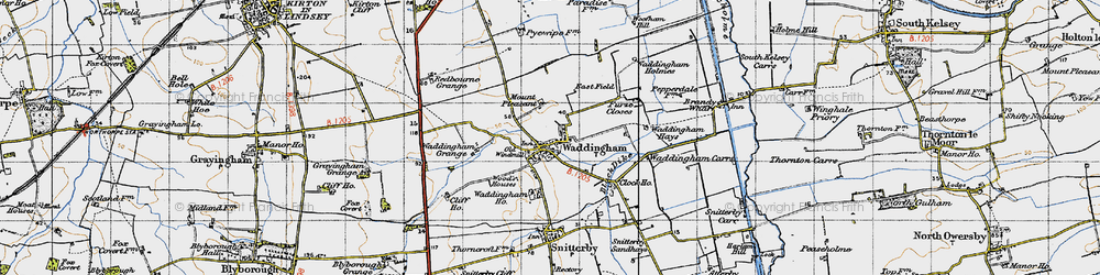 Old map of Waddingham in 1947