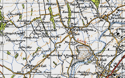 Old map of Bashall Brook in 1947
