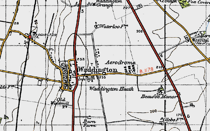 Old map of Waddington in 1947