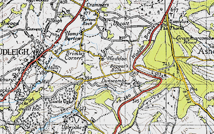 Old map of Waddon in 1946