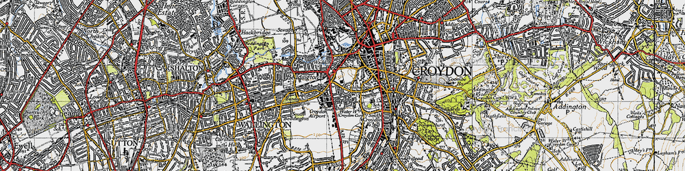 Old map of Waddon in 1946