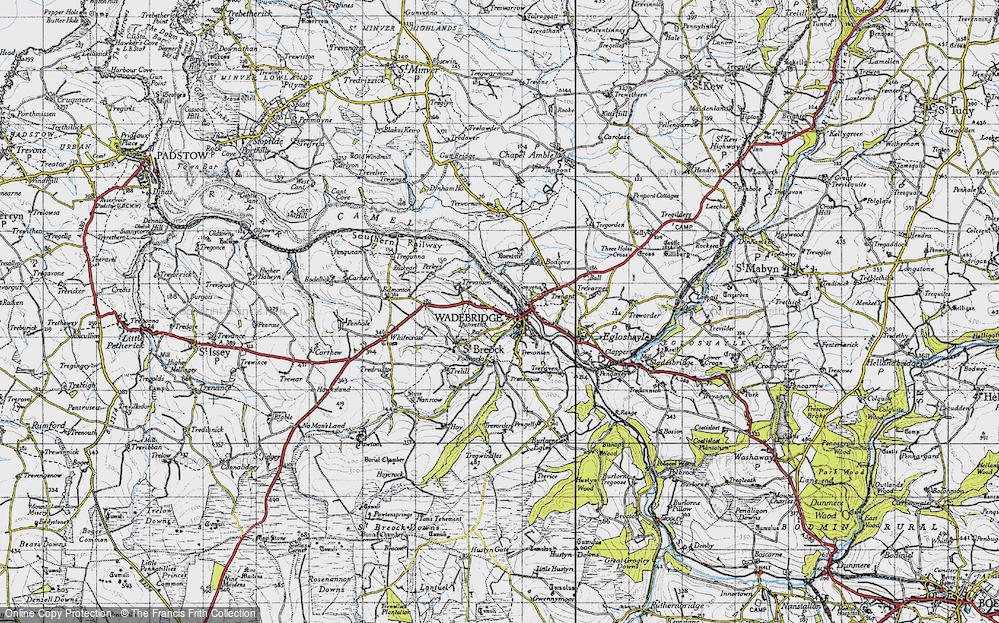 OLD ORDNANCE SURVEY MAP WADEBRIDGE 1906 GONVENA TRENANT LOWER TREWORDER