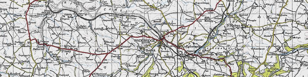Old map of Wadebridge in 1946