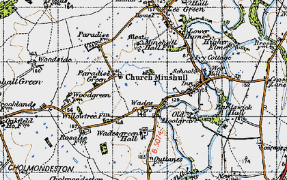 Old map of Wades Green in 1947
