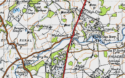 Old map of Wadesmill in 1946