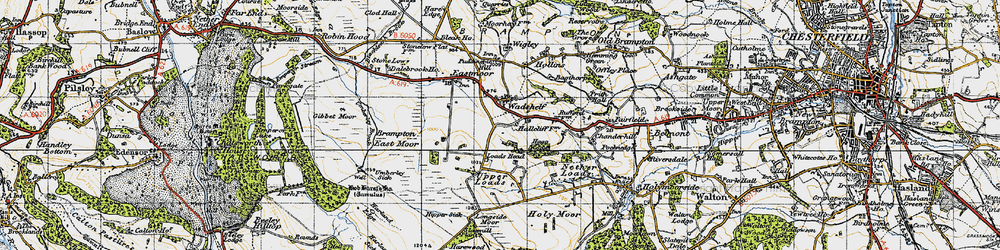 Old map of Brampton East Moor in 1947