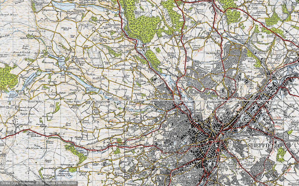 Old Map of Wadsley, 1947 in 1947