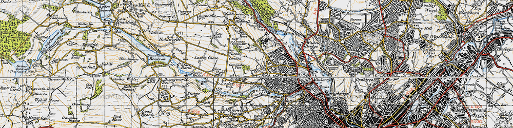 Old map of Wadsley in 1947