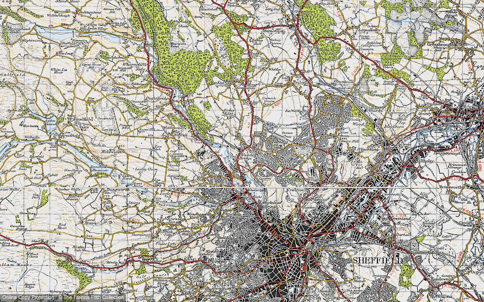 Old Map of Wadsley Bridge, 1947 in 1947