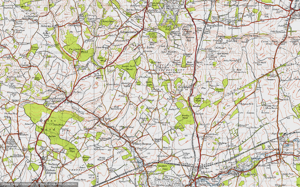 Old Map of Wadwick, 1945 in 1945