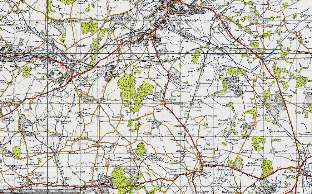 Old Map of Wadworth, 1947 in 1947