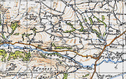 Old map of Waen in 1947