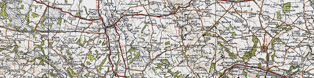 Old map of Wern Ddu in 1947